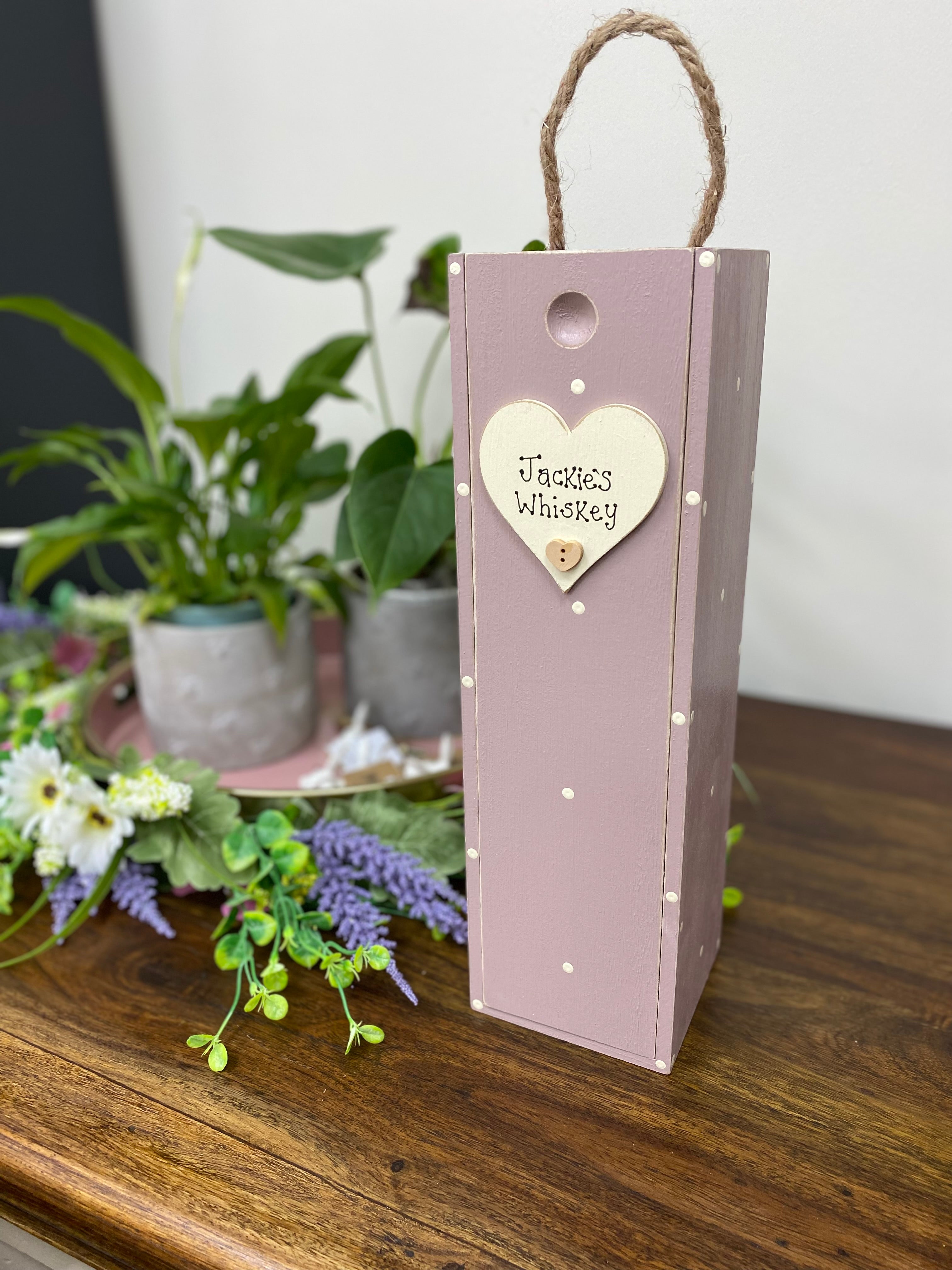 Personalised Wine Whiskey Whisky Champagne Wooden Box Celebration Gift