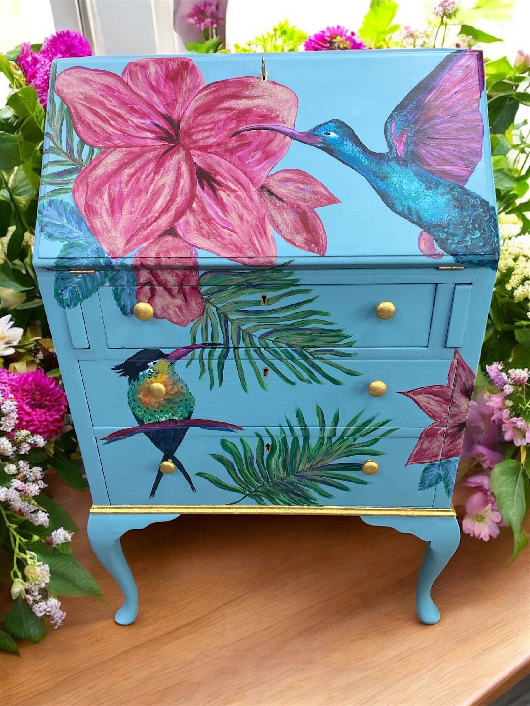 Bespoke Custom Hand-Painted Bureau – Vintage Furniture Makeovers UK