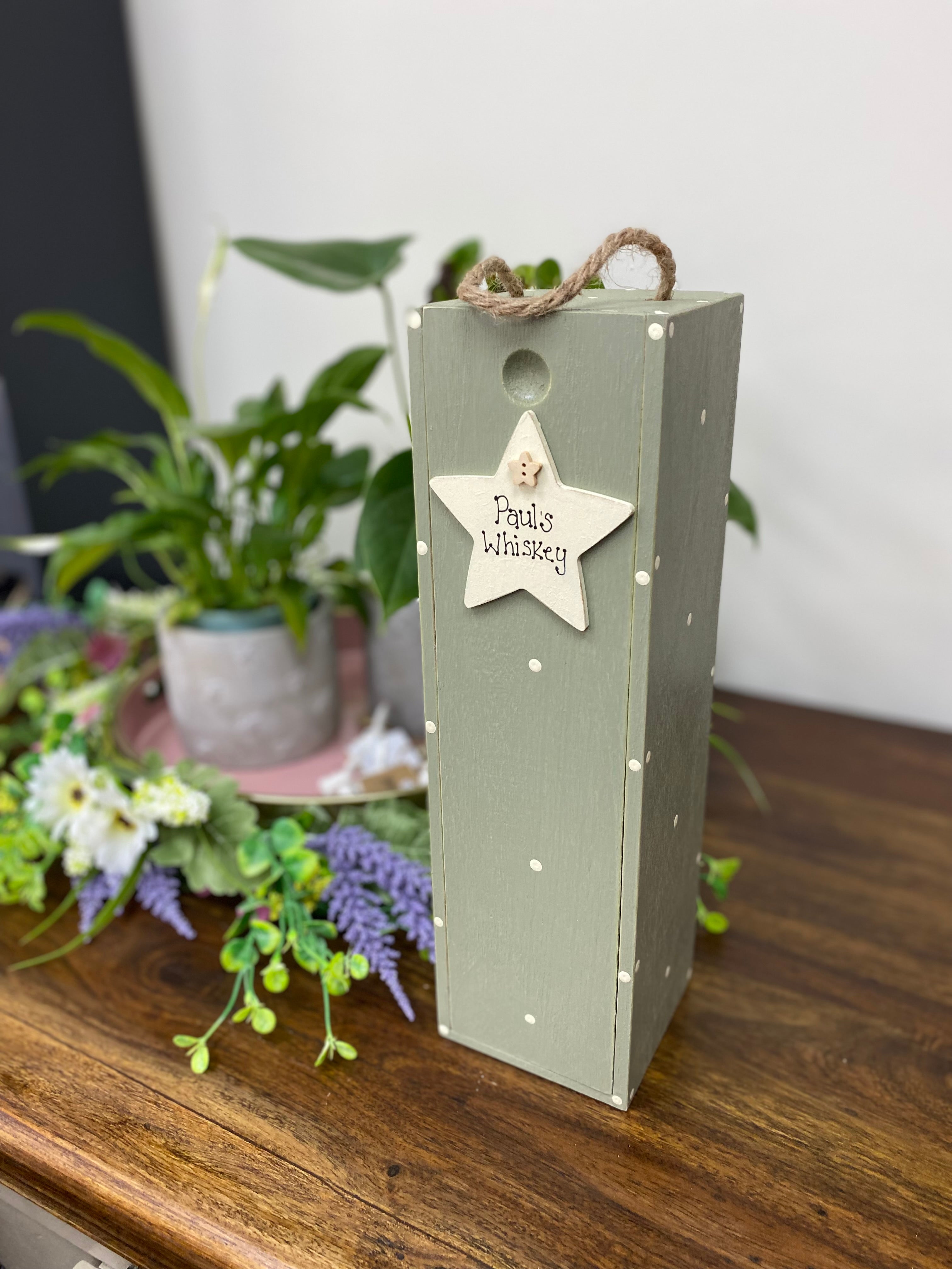 Personalised Wine Whiskey Whisky Champagne Wooden Box Celebration gift