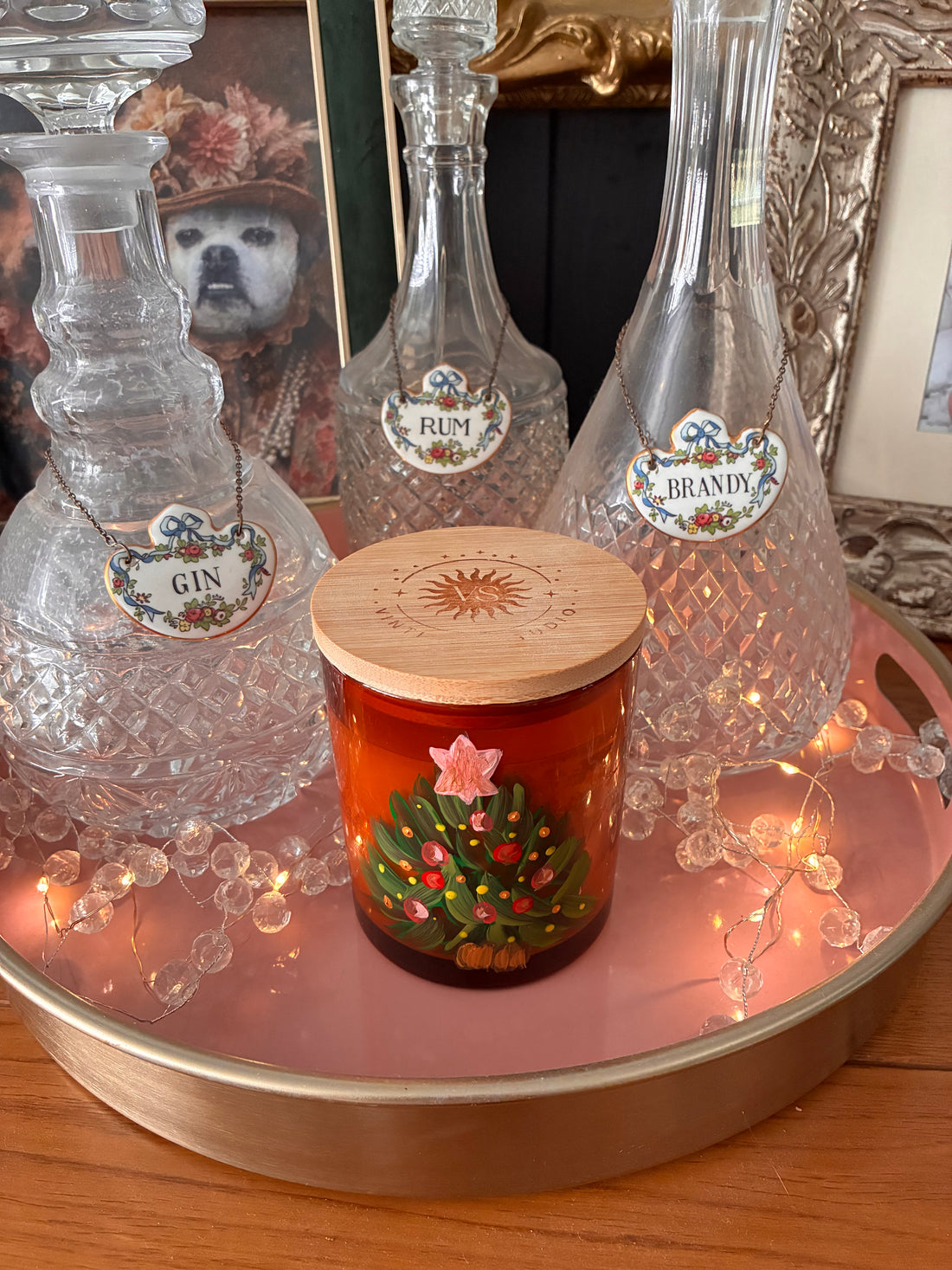 Oh Christmas Tree | Artisan Hand-Painted Crackle Wick Essential Oil Christmas Candle