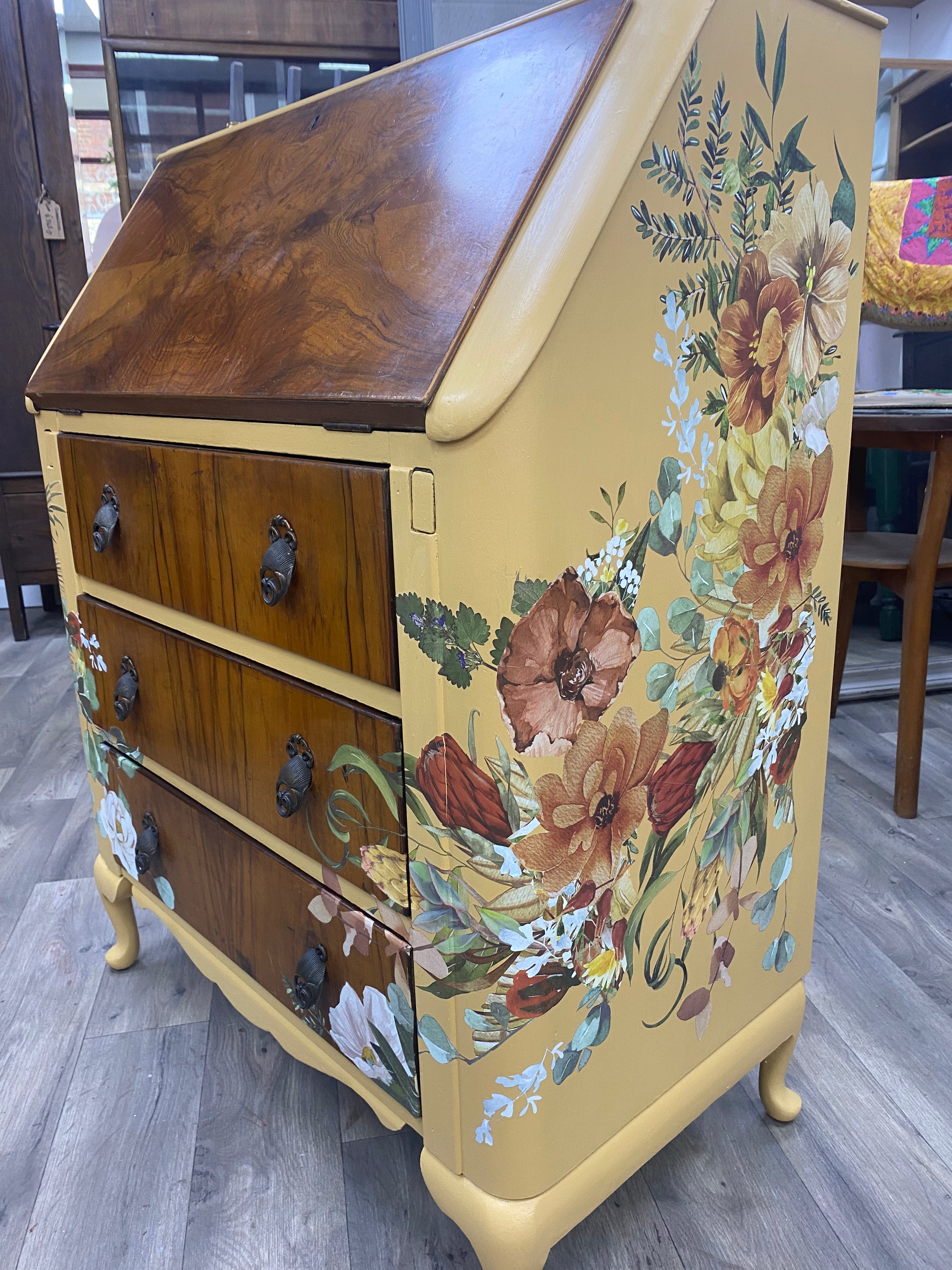 Bespoke Custom Hand-Painted Bureau – Vintage Furniture Makeovers UK