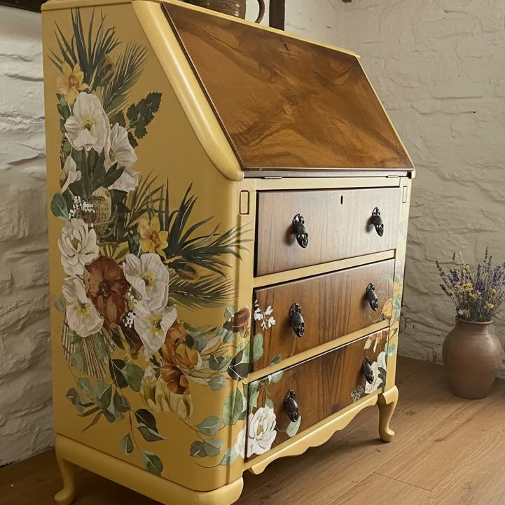 Bespoke Custom Hand-Painted Bureau – Vintage Furniture Makeovers UK