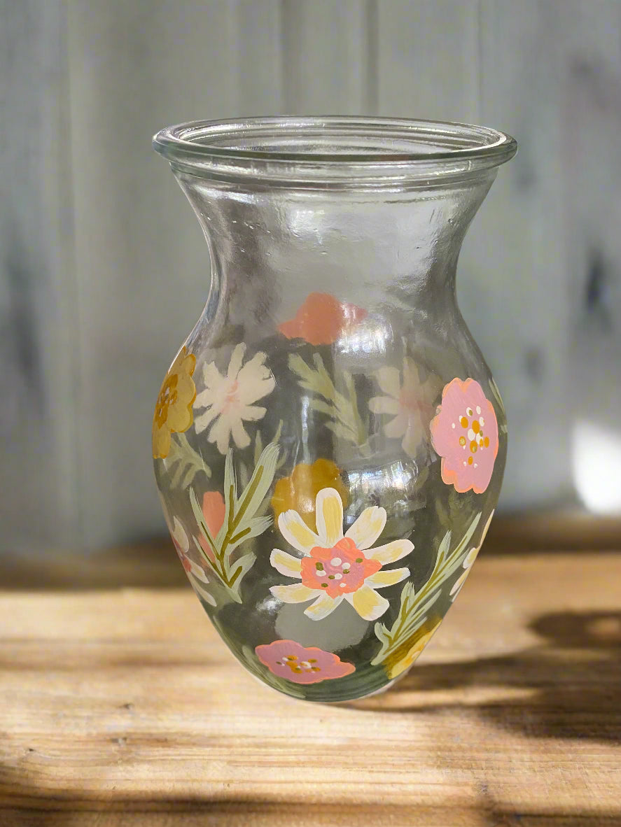 Personalised Hand-Painted Floral Vase Gift – Daisy Design