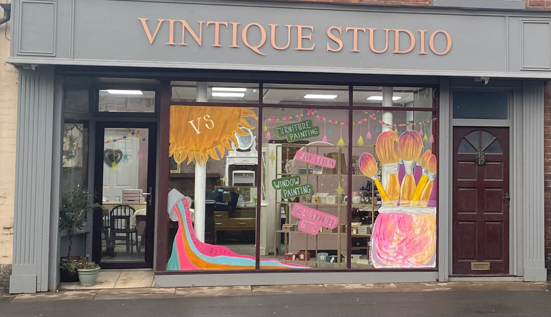 Custom Hand-Painted Window Art | Bespoke Window Designs for Homes & Shops & Business
