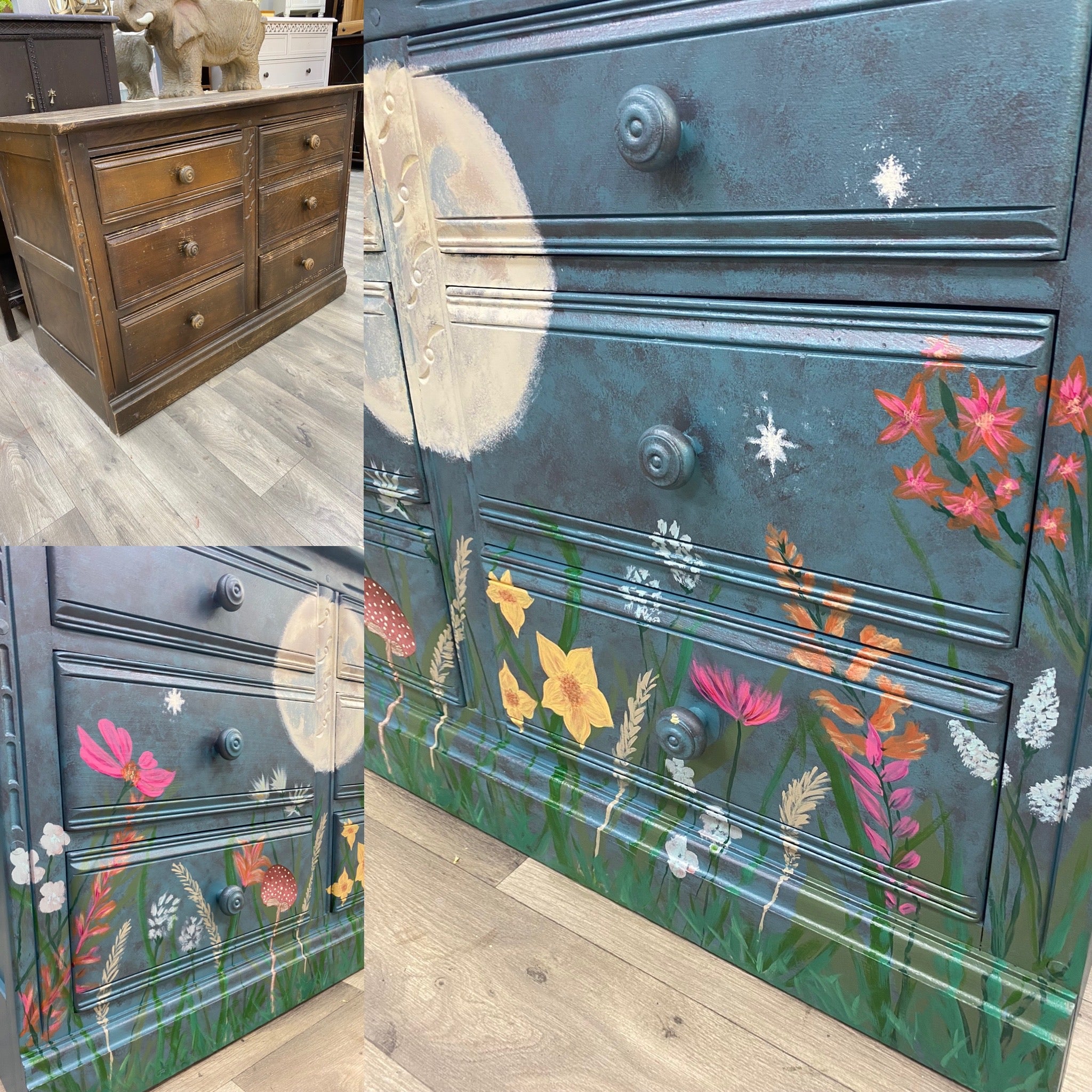 Custom, Hand-Painted, Chest of Drawers, Bespoke, Vintage Furniture, UK