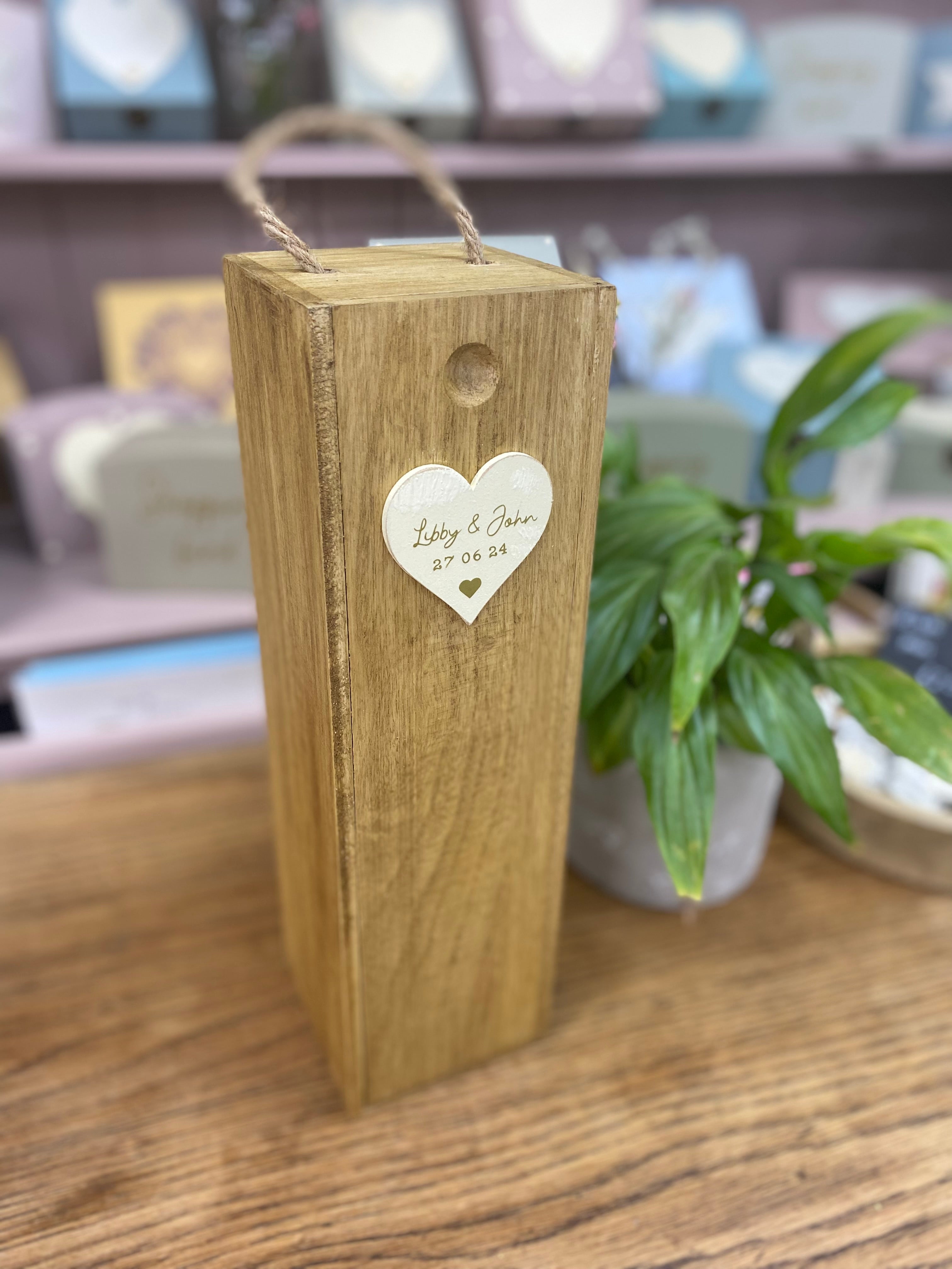 Personalised Wedding Wine Champagne Whiskey Whisky Wooden Box Celebration Gift