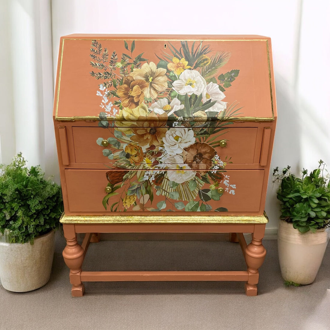 Bespoke Custom Hand-Painted Bureau – Vintage Furniture Makeovers UK