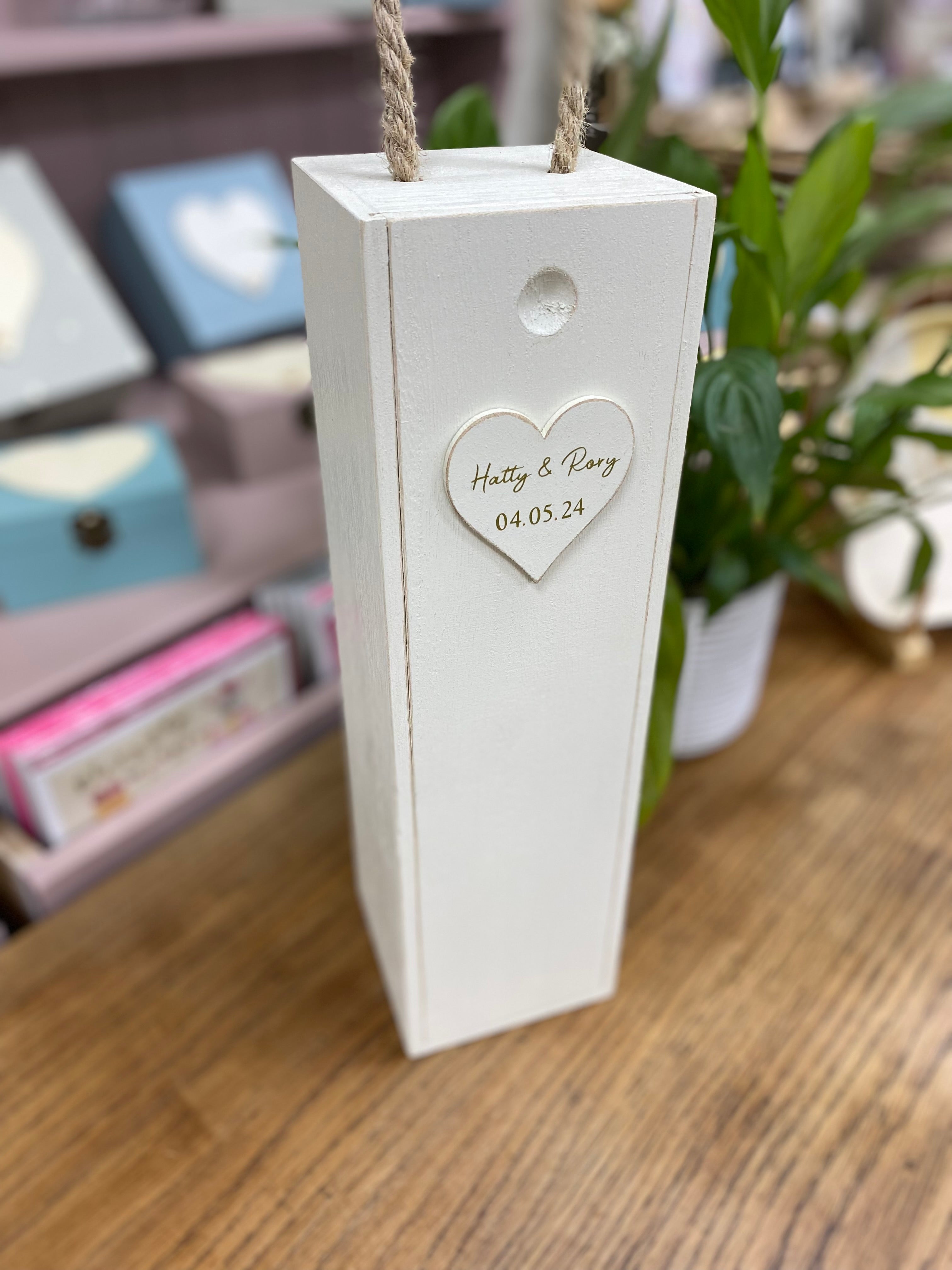 Personalised Wedding Wine Champagne Whiskey Whisky Wooden Box Celebration Gift