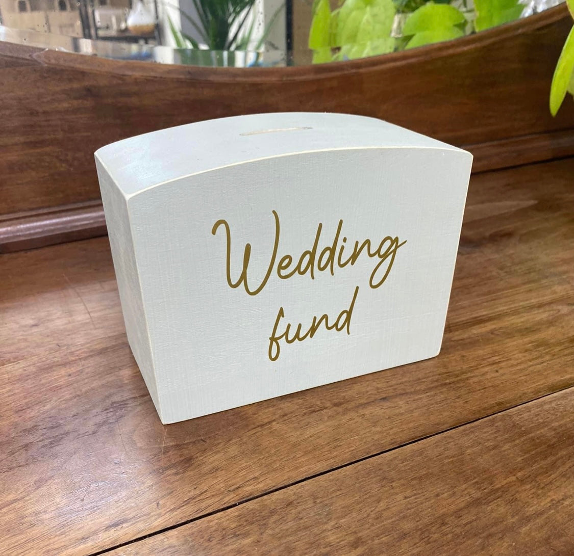 Personalised Wedding Fund Money Wooden Box.