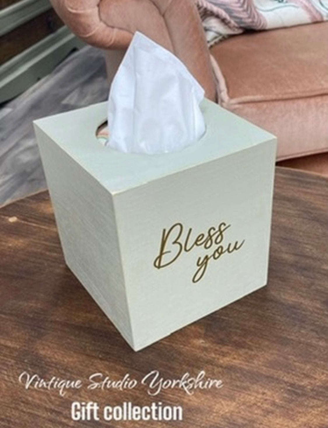 Tissue Box Personalised. Bless you! Wooden Box.