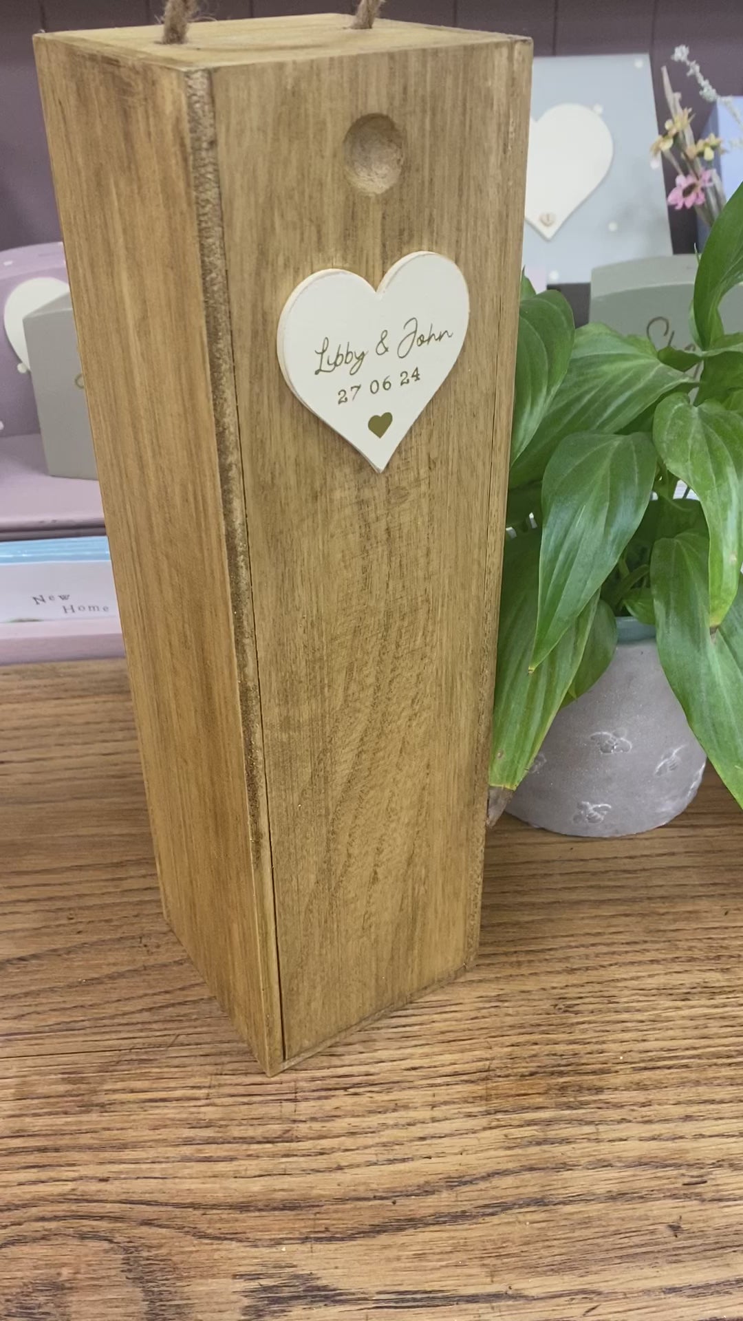 Personalised Wedding Wine Champagne Whiskey Whisky Wooden Box Celebration Gift